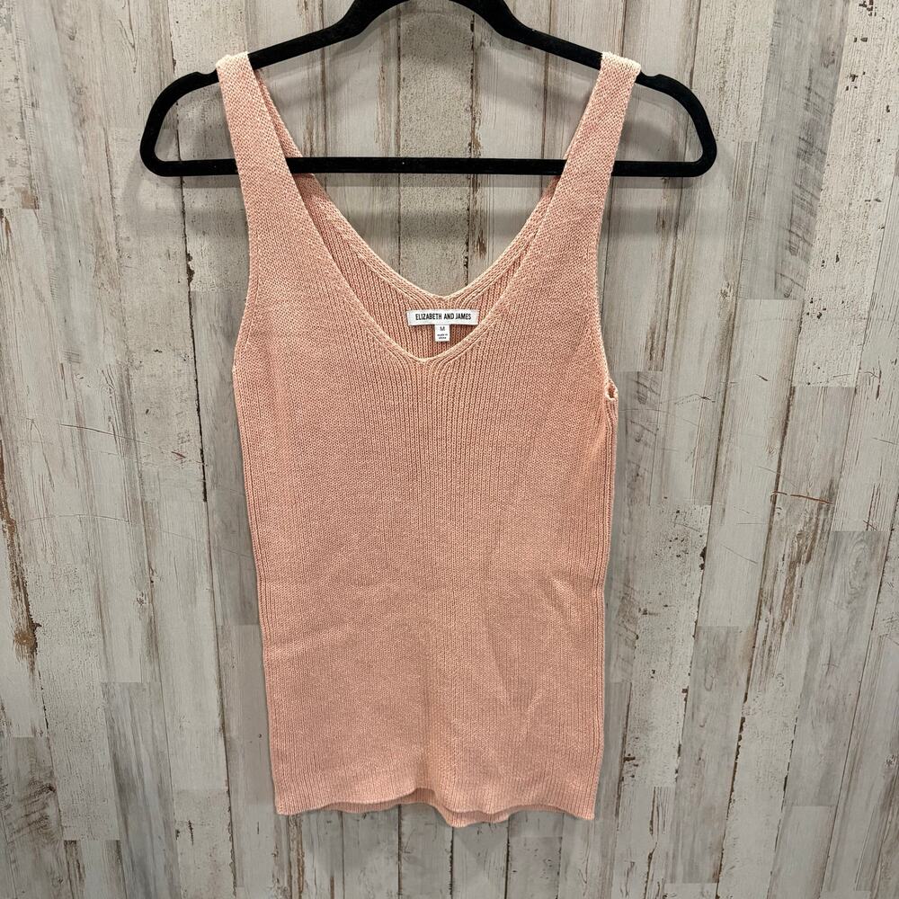 Elizabeth And James Pink Tank Knit V Neck Tank Top Womens Medium Minimalist Boho